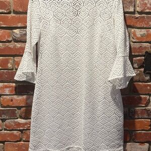 Lily Pulitzer White Lace Bell Sleeve Dress